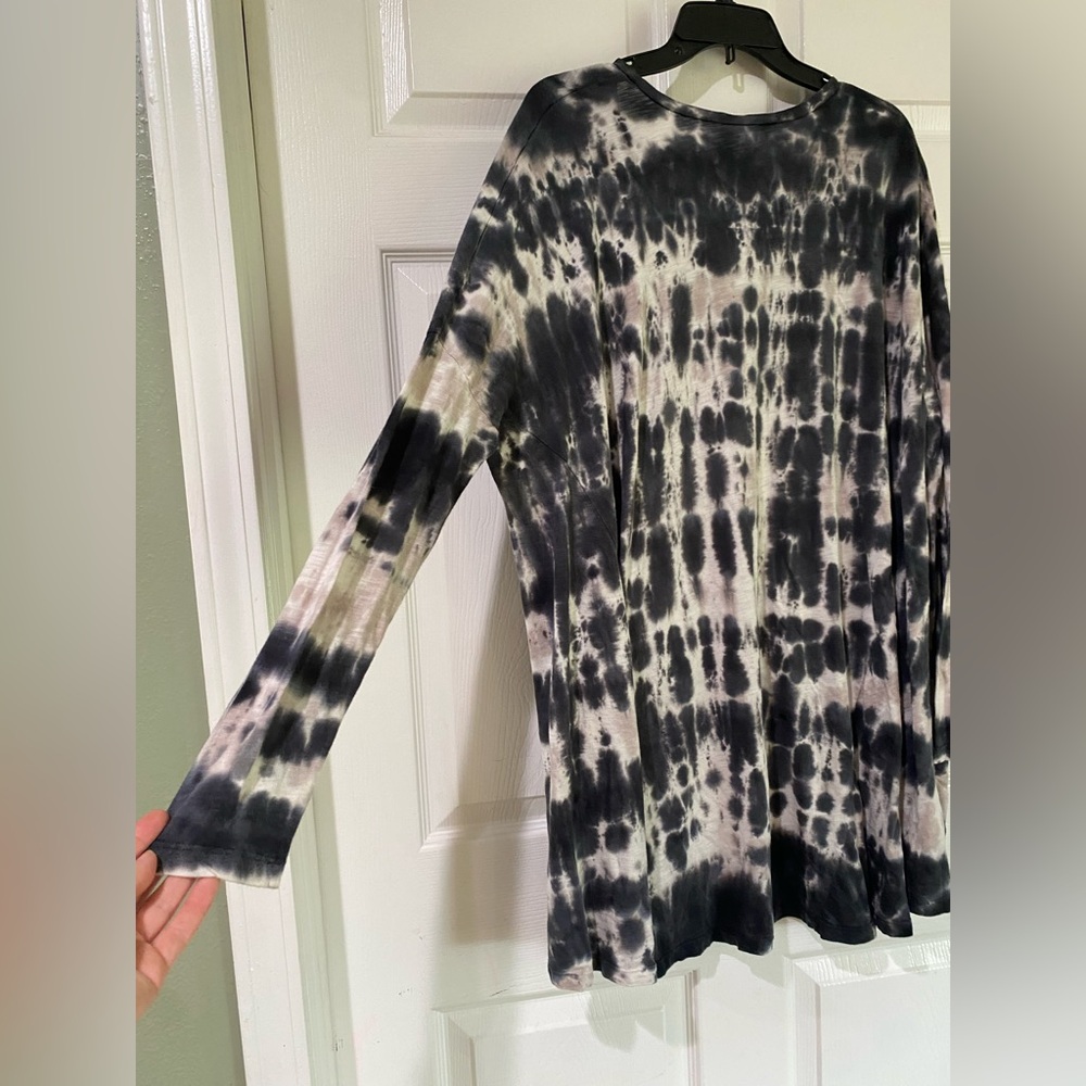 Show Me Your Mumu Mellow Tunic Top Womens L Tie Dye Long Sleeve Flowy Beach - Picture 9 of 12